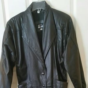 Long Black Leather Coat